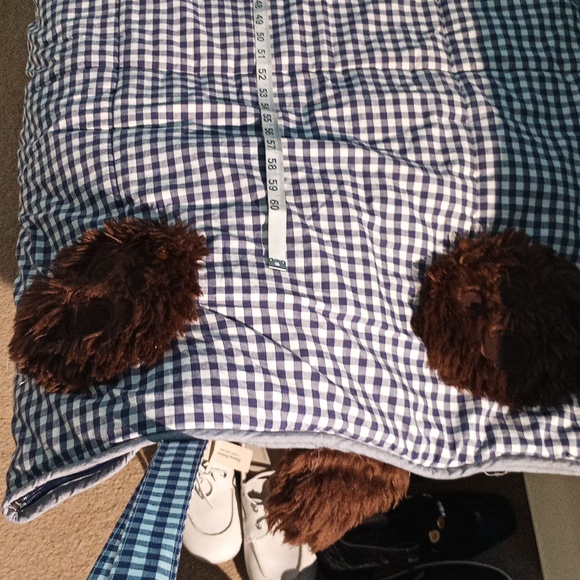 Pottery Barn Kids Knee Plaid Bear Sleeping Bag W/ Zipper - Picture 4 of 9